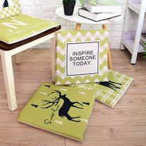 Nordic elk sponge cushion geometric memory cotton non-slip chair cushion office student thickened cotton and linen seat cushion hip protection