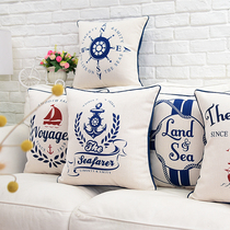 Mediterranean style pillow nautical sofa cushion cotton and linen pillow bedroom bedside car with backrest model room decoration
