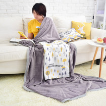 Nordic ins plush pillow blanket car air conditioner quilt office cushion quilt sofa nap dual-purpose cloud mink velvet blanket