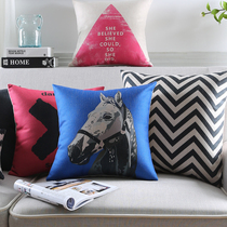 Pine House Nordic geometry modern sofa pillow horse Diamond striped cotton and linen cushion decorative pillow waist