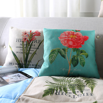 Pine House American flower and bird plant pillow quilt car sofa summer air conditioning quilt cover blanket afternoon blanket