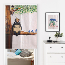 Cartoon Chinchilla door curtain Cotton and linen fabric decoration curtain hanging curtain Living room dining room curtain room partition curtain Entrance curtain