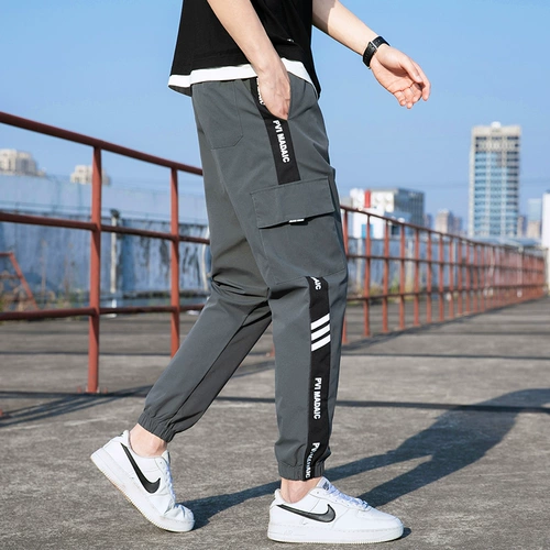 Мужские летние тонкие штаны, оверсайз, большой размер