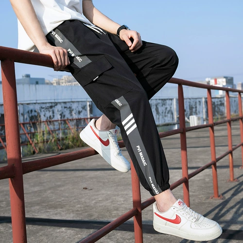 Мужские летние тонкие штаны, оверсайз, большой размер