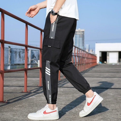 Мужские летние тонкие штаны, оверсайз, большой размер