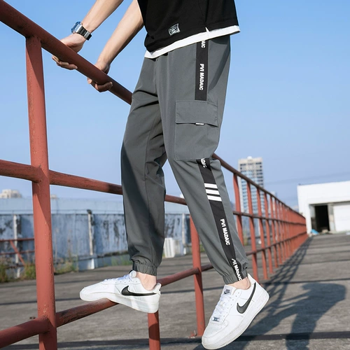 Мужские летние тонкие штаны, оверсайз, большой размер