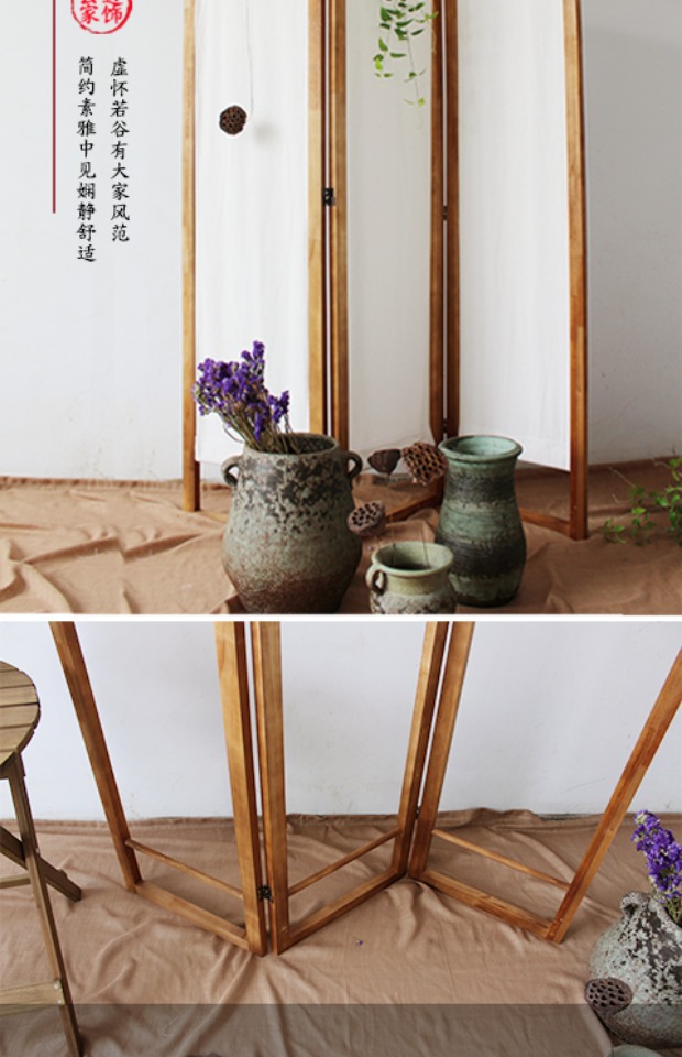 Màn hình retro Trung Quốc mới Nhật Bản Zen gấp màn hình Bắc Âu rắn gỗ phân vùng hanger cửa sổ di động - Màn hình / Cửa sổ 45 mẫu vách ngăn trang trí phòng khách tuyệt đẹp