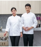Шеф -повар одежда с длинным рукавом хлопок утолщенный осенний и зимний повар
