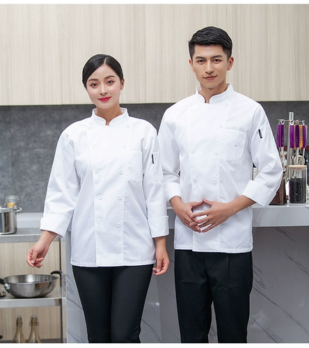 Шеф -повар одежда с длинным рукавом хлопок утолщенный осенний и зимний повар