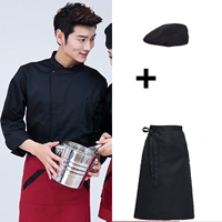 Хлопковый лонгслив, фартук, шапка