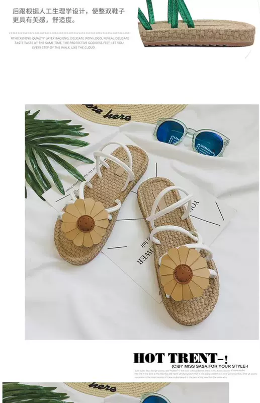 Mùa hè 2017 phong cách mới hoa hở ngón thời trang dép đế mềm đế mềm đi biển sandal nữ sinh đôi giày nữ dép nữ quai ngang