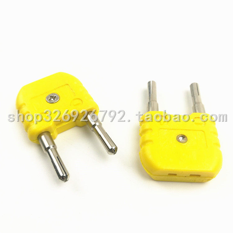The universal temperature - measurement plug K - type thermocouple plug Banana plug temperature sensor joint yellow