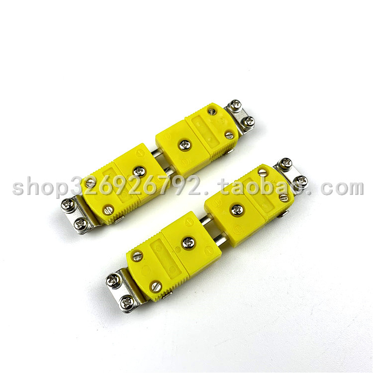 K-type thermocouple small plug temperature instrument connector male and female temperature measurement line connector yellow plug flat plug yellow