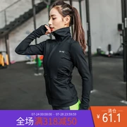 Runaway Loli Gao Li cổ áo slim slimming áo khoác thể thao nữ áo khoác chạy thể dục giản dị áo sơ mi