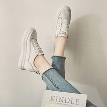  Inner height-increasing white shoes womens 2019 spring new all-match Western style net red casual womens shoes thick-soled platform shoes canvas