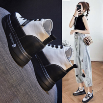  White shoes womens 2020 spring and autumn new explosive shoes all-match thick-soled platform shoes 2021 inner height-increasing high-top shoes