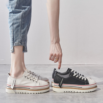  Platform shoes womens thick-soled single shoes 2020 autumn new all-match white shoes autumn shoes board shoes increased leisure sports