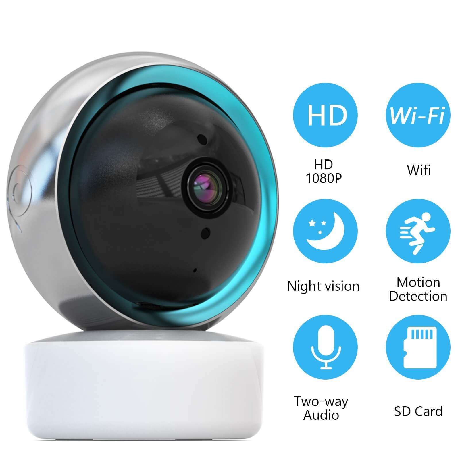 Indoor Home Security Camera 1080P HD Wireless WiFi Surveilla