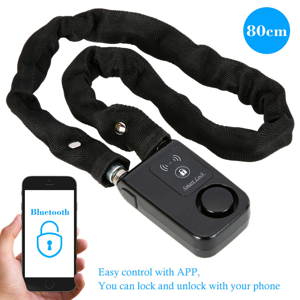 Smart Waterproof Bluetooth Lock 110dB Anti Theft Alarm