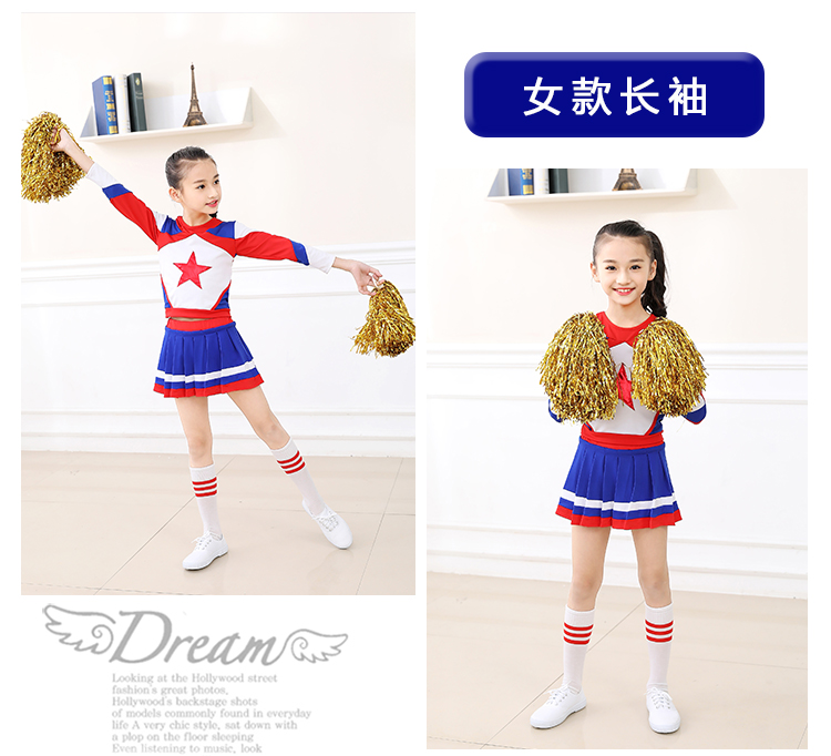Trang phục cổ vũ trẻ em đồng phục đội thể thao đồng phục thể dục nhịp điệu phù hợp với trang phục dài tay khiêu vũ biểu diễn nữ trang phục dân tộc đẹp cho bé yêu