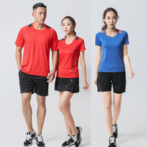 Quick-dry volleyball clothing mens and womens short sleeve breathable volleyball jersey shuttlecock training competition team uniform printing number