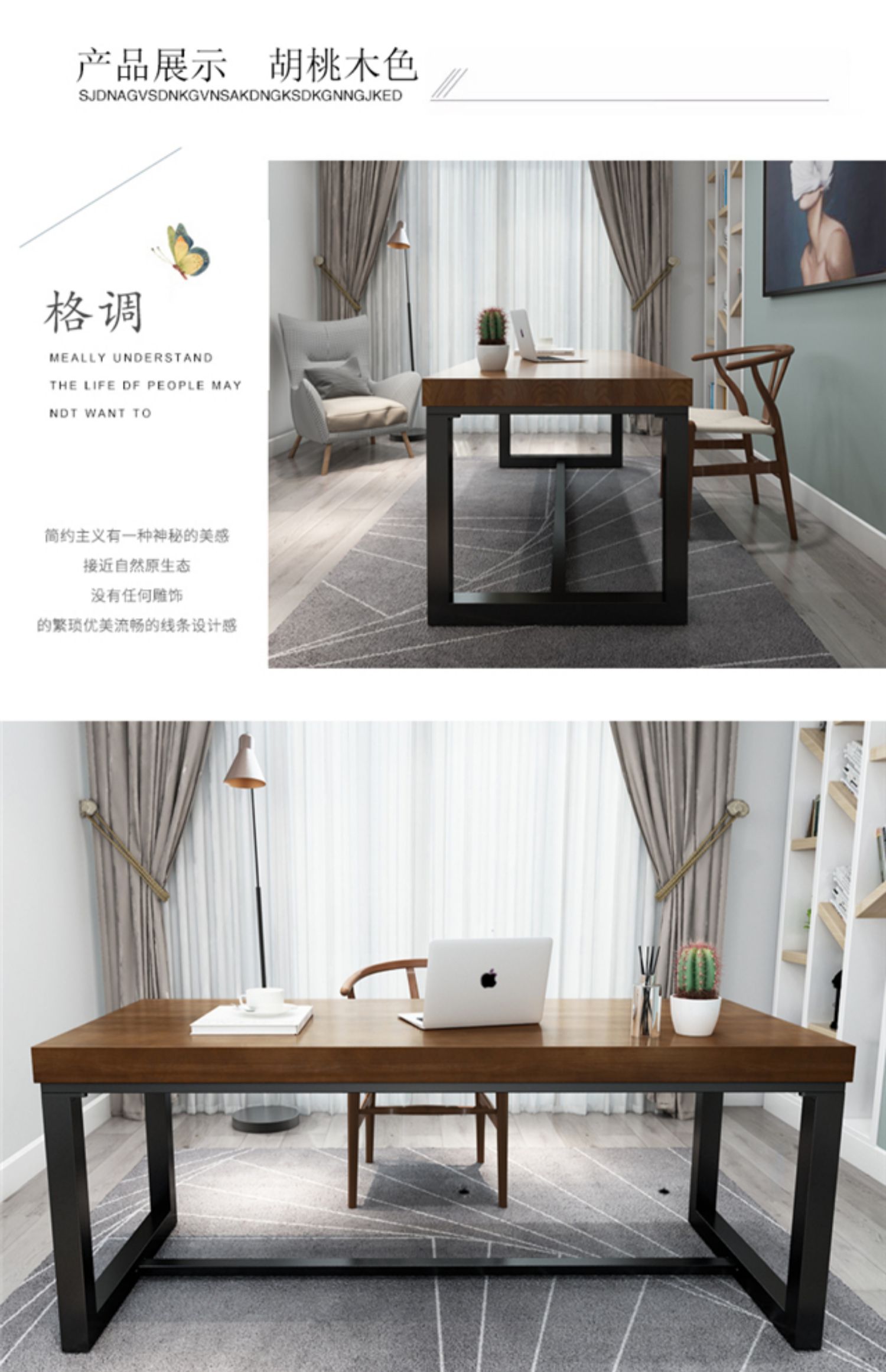Bắc Âu máy tính để bàn bàn nhà gỗ rắn bàn đơn giản hiện đại bàn đôi bàn bàn phòng ngủ - Bàn bàn học sinh có giá sách