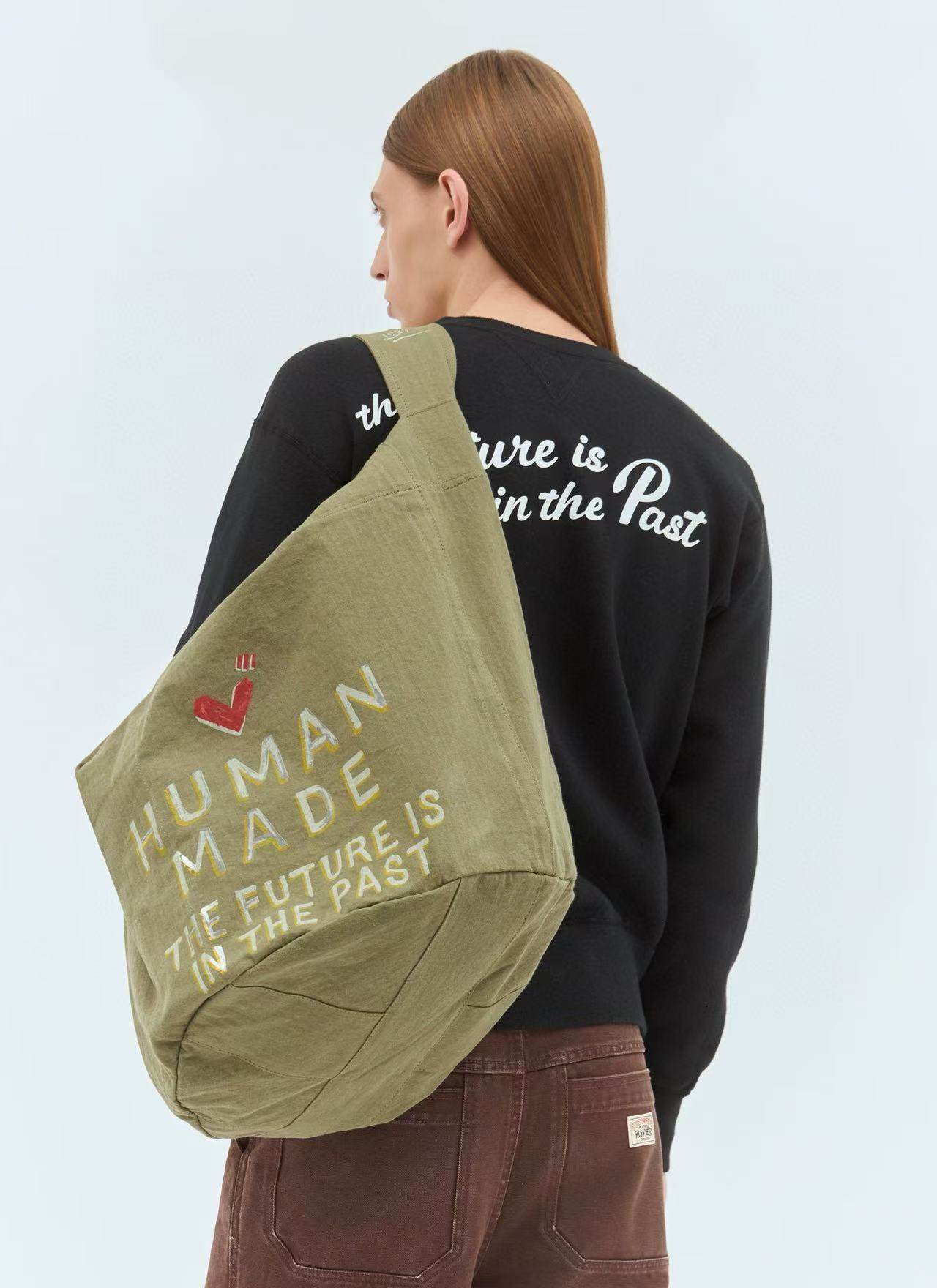 Мода холст hm tote bag字母图案水洗风格托特包手提包