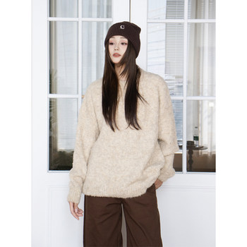 Winter solid color knitted sweater for men and women Winter solid color knitted sweater for men and women