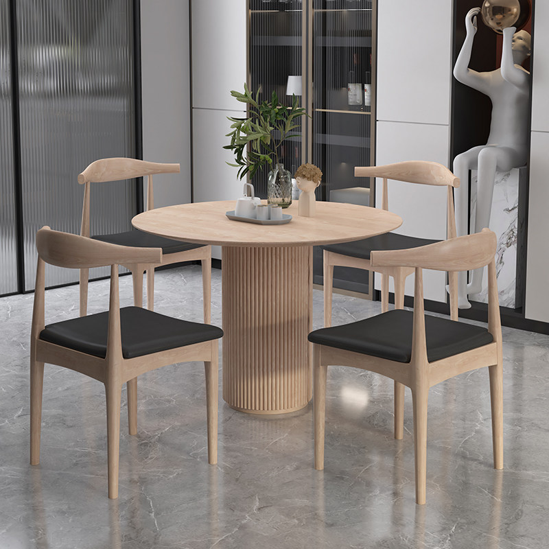 Nordic solid wood Round Table simple home table light luxury fashion designer negotiation table hotel reception table coffee table
