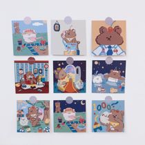 Girl heart screening room custom ins bear wall decoration card send stickers double-sided pattern bedroom decoration