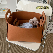 Girls Heart Showroom Large Capacity Felt Storage Basket Dorm Home Grocery Box Snack Dirty Clothes Storage Basket