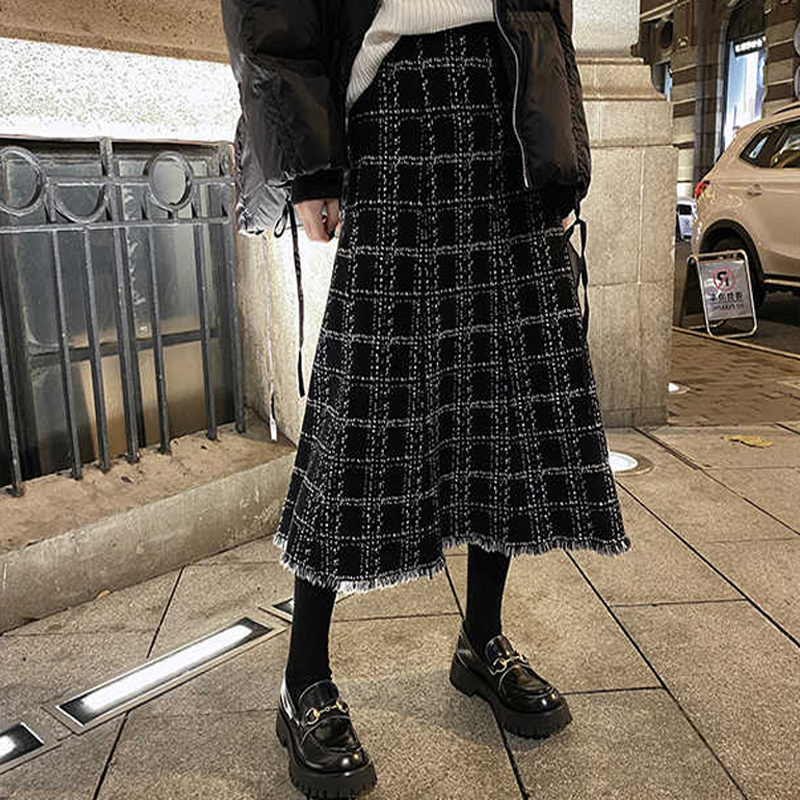 Pregnant Woman Winter Clothing 2021 New Women's Autumn Winter Nursery Bellied A Half Dress Medium Long Winter Tide Moms Plaid Half Body Dress