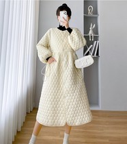 Maternity wear autumn and winter 2024 new loose belly-covering dress long coat cotton-padded jacket slimming cotton-padded tutu skirt