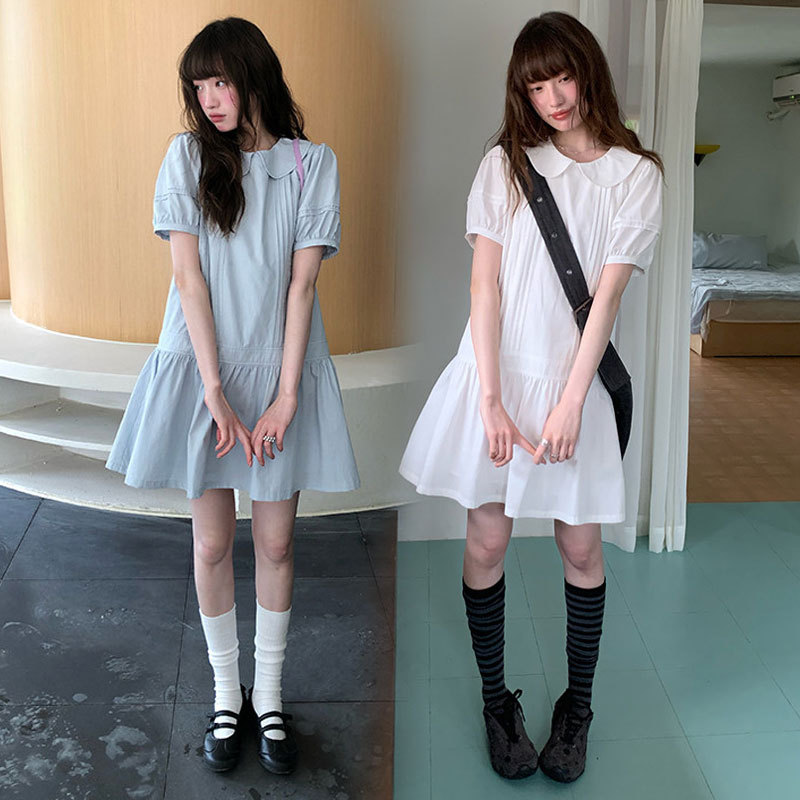 Maternity Dress with a High-End Feel for Women, 2026 New Summer Fresh Style, Doll Collar Dress for Petite Pregnant Women