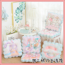 Cute cartoon thick plush cushion dining chair car bay window cushion little white dog Duffy purple ballet rabbit cushion