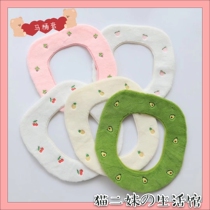 Bucket trap toilet cover fruit small fresh pineapple embroidery plush toilet mat simple autumn and winter warm toilet