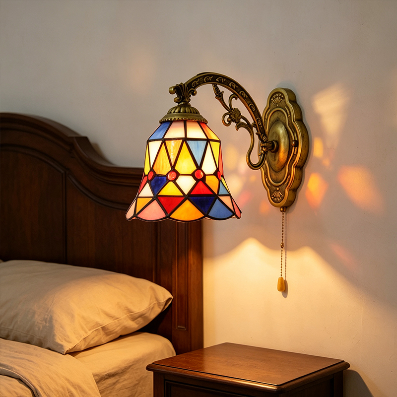 Rechargeable Wall Lamp for Bedroom, Creative Retro Corridor Lamp, Atmospheric Reading Lamp, Wall-Mounted Lamp, Colored Glass Lamp Rechargeable Wall Lamp for Bedroom, Creative Retro Corridor Lamp, Atmospheric Reading Lamp, Wall-Mounted Lamp, Colored Glass Lamp