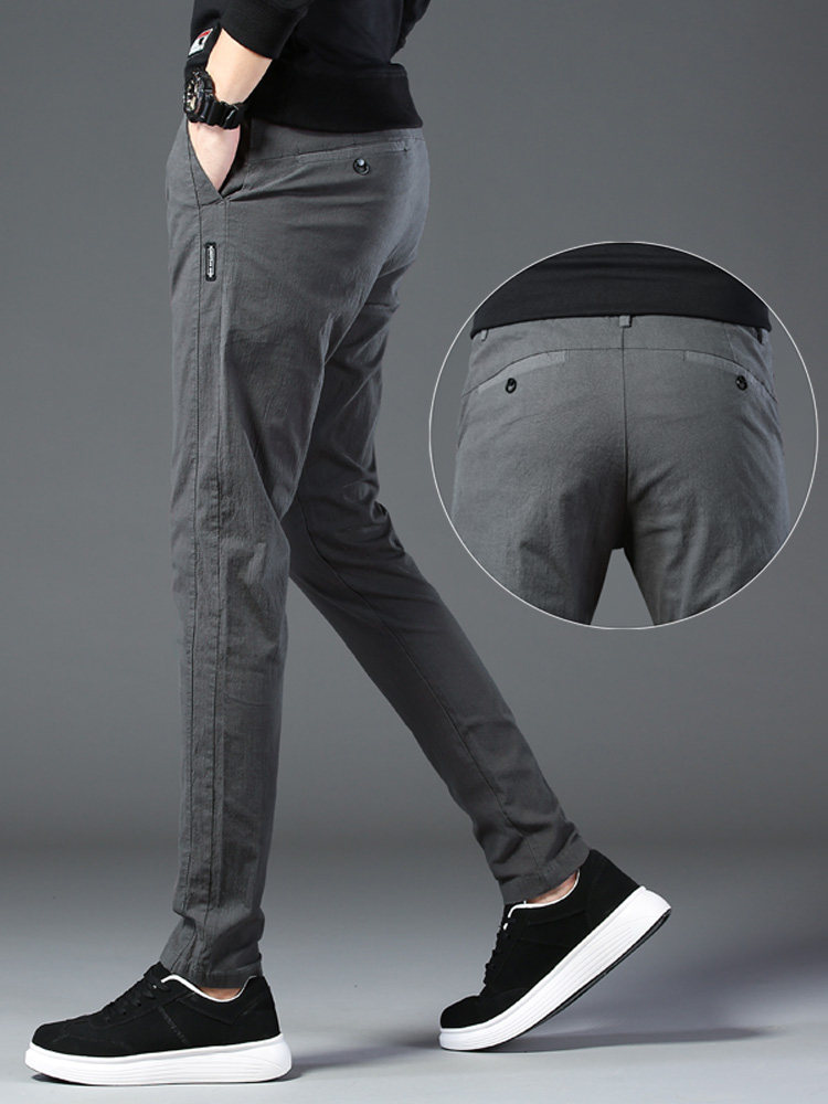 Fall Men Pants 2022 New Body Straight Drum Korean Version Casual Pants Men Full Cotton Spring Autumn Men's Pants Fall