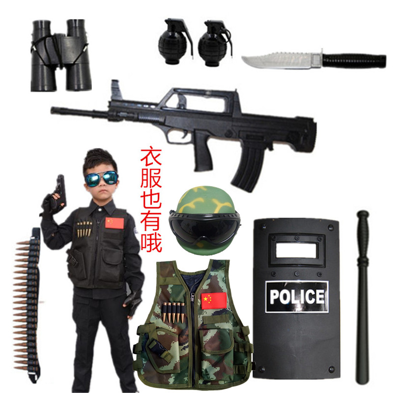 Súng nổ đồ chơi trẻ em đặt cos hành động hoang dã Bom nước M4 dịch vụ cảnh sát đặc biệt ngụy trang đạo cụ quà tặng sinh nhật đồ chơi bé trai