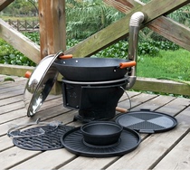 Large charcoal furnace cast iron charcoal grill thickened grill firewood stove heating stove outdoor firewood grill barbecue tray