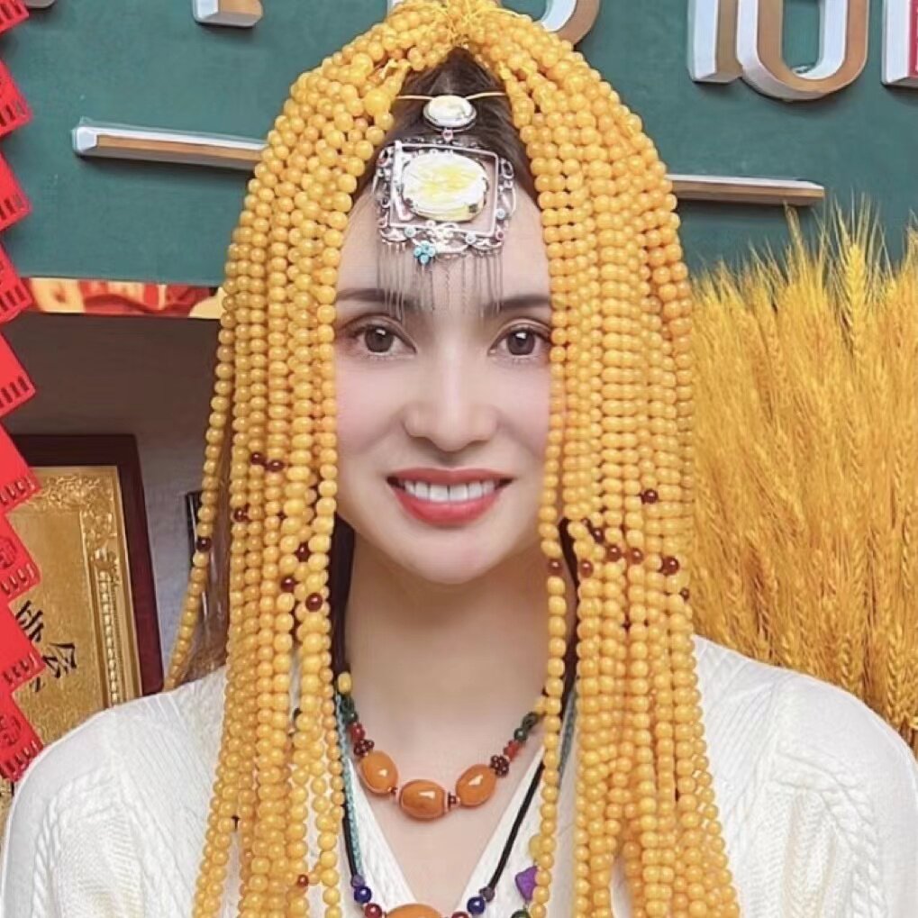 (Sanskrit jewelry) pure natural Russian Baltic old beeswax rough stone amber pendant bracelet 1