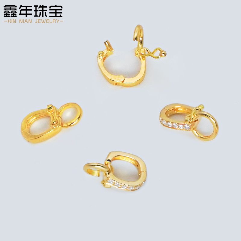 Pure 18K Gold Universal Clasp Versatile Accessory Pendant Clasp Head Can Be Opened for Connection and Disassembly Handmade Accessories DIY