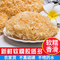 Gutian white tremella dry goods sulfur-free snow ear waxy fresh white fungus lotus seed soup farmhouse specialty 250g two pieces