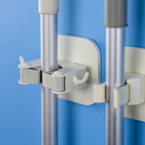 Home Toilet Mop Clip Sweep Grip Holder Clip Powerful Snap Hook Free Hook Perforated Wall-mounted Hook Containing Shelf