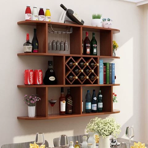 Простая современная винная стойка вина на стене -ресторан ресторан ресторана на стенах подвеска