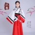 Trang phục trẻ em Hanfu thêu Ququ cô gái trang phục cổ xưa mùa xuân và mùa thu cô gái Hanfu phong cách sân khấu quốc gia - Trang phục
