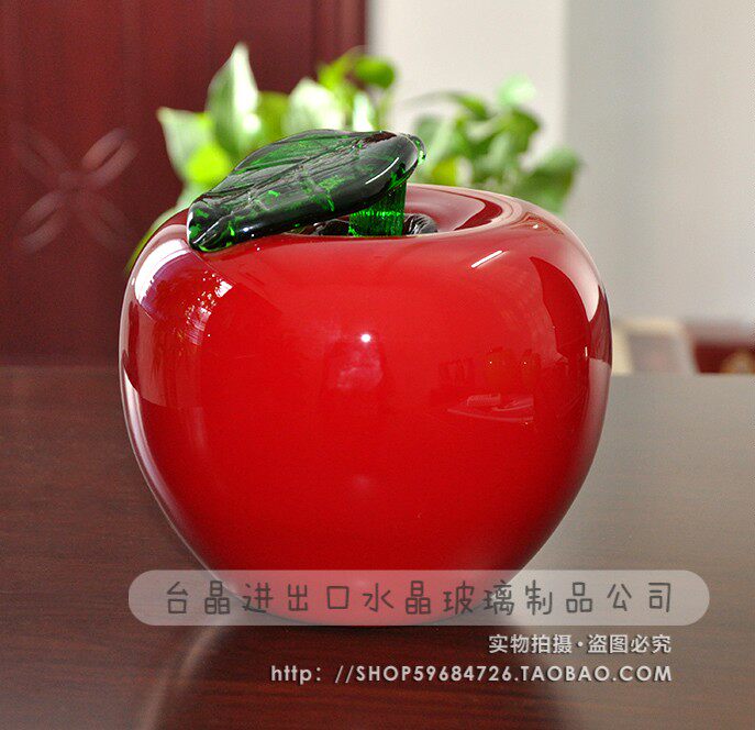 Limited promotion Red Crystal glazed apple decoration wedding office fortune ornaments New year Peace decorations