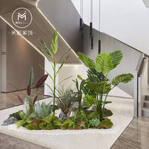Rice Grain Home Decoration Large Indoor Color Green Planting Landscape Mesh Red Emulation Plant Color Leaf Taro Cactus Landscape Composition