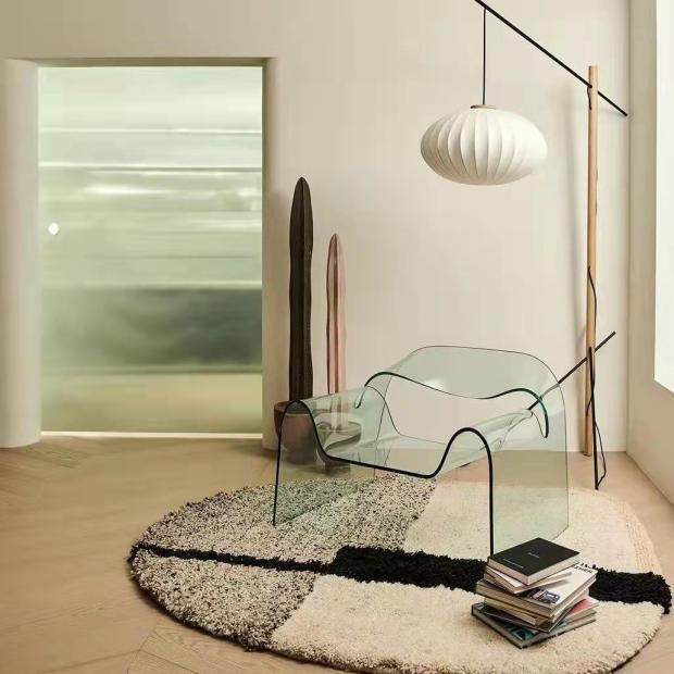 Imported Acrylic Single Sofa Chair Mesh Red Ins Wind Designer Casual Deck Chair Original Crystal Chair Ghost Chair