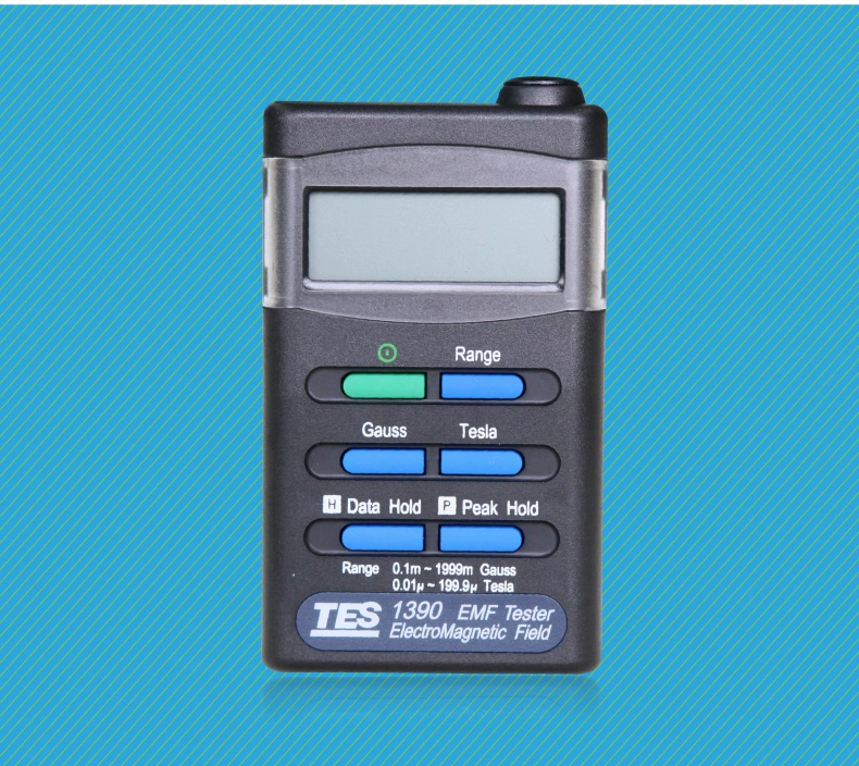 Máy dò bức xạ điện từ trường tần số thấp hộ gia đình TES-1390 Đài Loan Gaussmeter